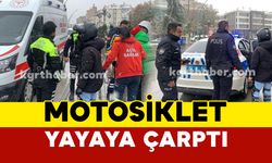Karaman’da motosikletin çarptığı yaya yaralandı