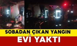 Karaman’da sobadan çıkan yangında ev yandı