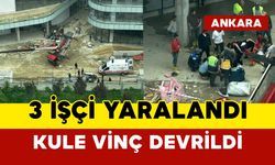 3 işçi yaralandı: Kule vinç devrildi