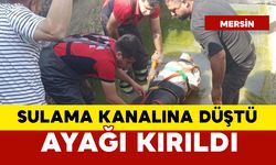70 yaşındaki adam sulama kanalına düştü ayağı kırıldı