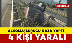 Alkollü sürücü kaza yaptı: takla attı: 4 yaralı