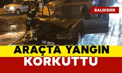 Araçtaki yangın korkuttu