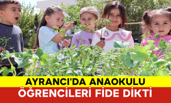 Ayrancı'da Anaokulu Öğrencileri Fide Dikti