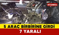 Beykoz’da 5 araçlı zincirleme trafik kazası: 7 yaralı