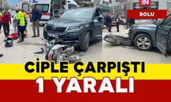 Ciple çarpıştı, savrulan sürücü yaralandı