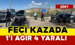 Feci kazada 1'i ağır 4 kişi yaralandı