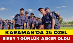 Karaman'da 34 özel birey yemin ederek bir günlük asker oldu