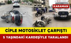 Karaman’da ciple motosiklet çarpıştı: 2 yaralı