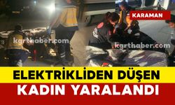 Karaman'da elektrikli bisikletten düşen kadın hastanelik oldu