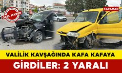 Karaman’da İki hafif ticari otomobil kavşakta çarpıştı: 2 yaralı