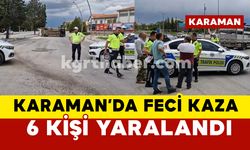 Karaman’da kamyonetle çarpışan okul servisi devrildi: 6 yaralı