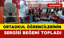 Karaman’da ortaokul öğrencilerinin yılsonu sergisi beğeni topladı