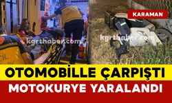 Karaman'da otomobille çarpışan motokurye yaralandı
