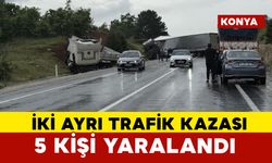Konya’da iki ayrı trafik kazası: 5 yaralı