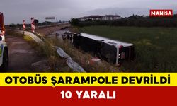 Manisa’da yolcu otobüsü şarampole yuvarlandı: 10 yaralı