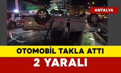 Otomobil takla attı, içindeki 2 kişi yaralandı