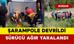 Şarampole devrildi: sürücü ağır yaralandı