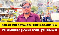 Sokak Röportajcısı Arif Kocabıyık'a Cumhurbaşkanı Soruşturması