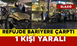 Ticari taksi refüjde bariyere çarptı: 1 yaralı