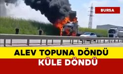 Tır alev topuna döndü, kullanılamaz hale geldi
