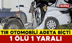 Tır otomobili biçti: 1 ölü, 1 yaralı