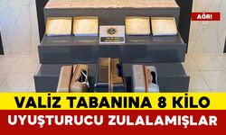 Valiz tabanına 8 kilo metamfetamin zulalamışlar