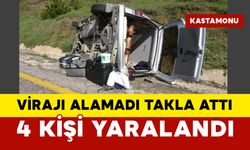 Virajı Alamayan Araç Takla Attı: 4 Kişi Yaralandı