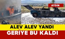 Yanan otomobil küle döndü