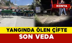 Yangında ölen çift için son görev