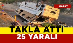 25 tarım işçisi yaralandı: servis midibüsü takla attı