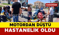 Karaman’da motosikletten düşen adam yaralandı
