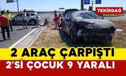 2 otomobil çarpıştı: 2'si çocuk 9 yaralı