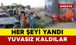 Her şeyi yanan çift 4 torunuyla yuvasız kaldı