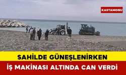 Sahilde güneşlenirken iş makinesinin altında kalarak can verdi