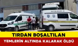 Tırdan boşaltılan yemlerin altında kalarak hayatını kaybetti