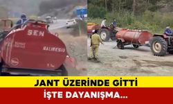 Yangına jant üzerinde gitti...