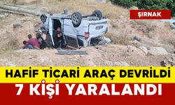 Devrilen araçta 7 kişi yaralandı