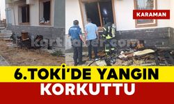 Karaman’da apartmanın zemin katındaki yangın korkuttu