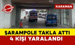 Karaman’da köy yolunda araç takla attı: 4 yaralı
