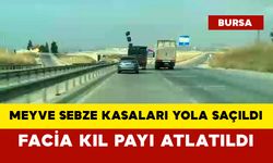 Meyve Sebze Kasaları Yola Saçıldı: Facia Kıl Payı Atlatıldı