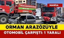 Orman arazözüyle otomobil çarpıştı: 1 yaralı