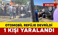 Otomobil refüje devrildi: 1 yaralı