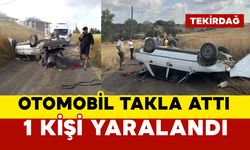 Otomobil takla attı: sürücü yaralandı