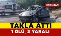 Takla atan otomobilde 1 kişi öldü, 3 kişi yaralandı