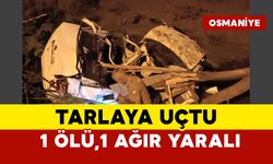 Tarlaya uçtu: 1 ölü, 1 ağır yaralı