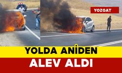 Yolda aniden alev aldı