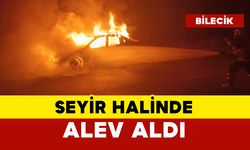 Yolda giderken alev aldı