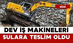 Dev İş Makineleri Sulara Teslim Oldu
