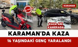 16 yaşındaki gencin yaralandığı kaza kamerada
