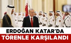 Cumhurbaşkanı Erdoğan, Katar'da resmi törenle karşılandı